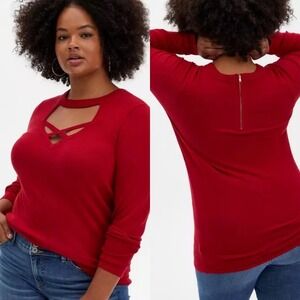 Torrid‎ Sweater Red Plus Size 3X